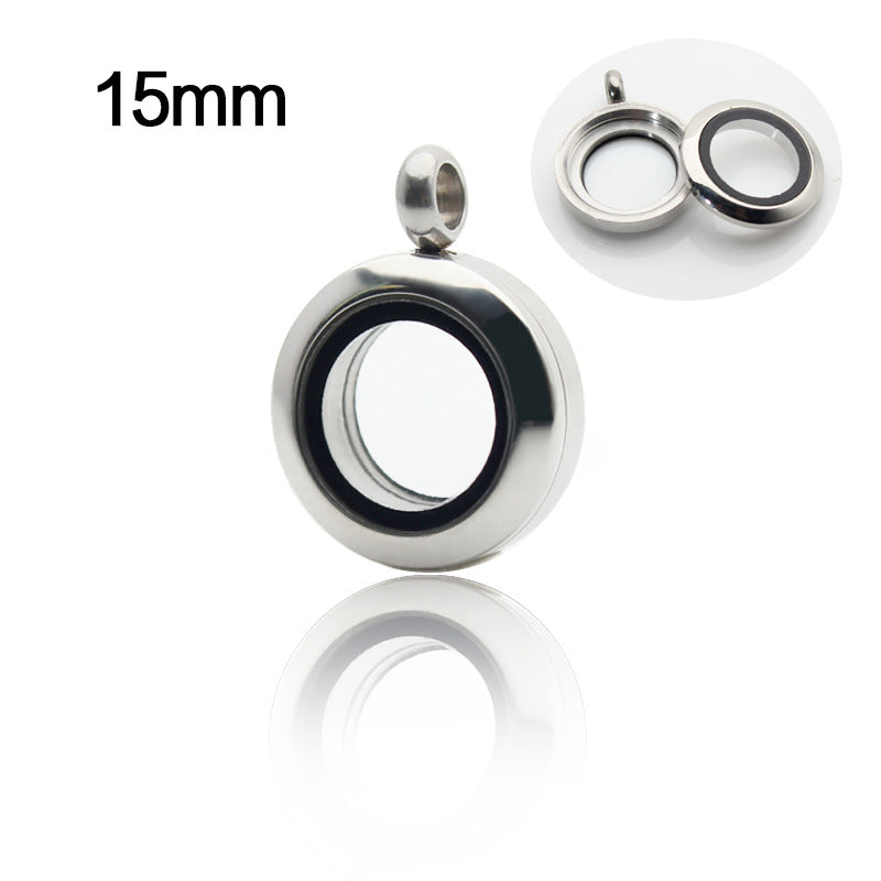20mm/25mm/30mm Glass Floating Lockets Pendant Stainless Steel Magnetic Twist Closure Jewelry