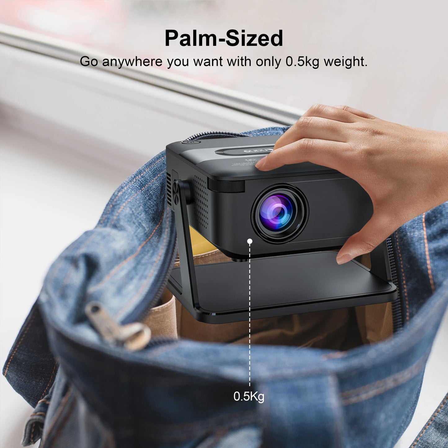 Mini projecteur HA109 : portable intelligent 4K avec Wi-Fi 6, BT 5.0 et Android 11 doté de la correction automatique de la clé pour la maison