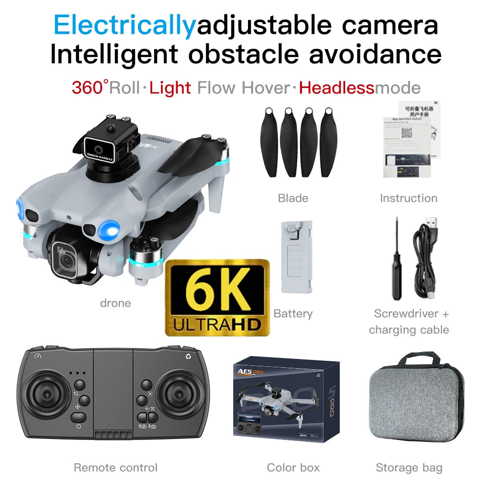 Mini Drone AE5 Pro HD – Caméra Grand Angle, Télécommande Écran 4,3”, Vol Stable & Acrobaties 360°