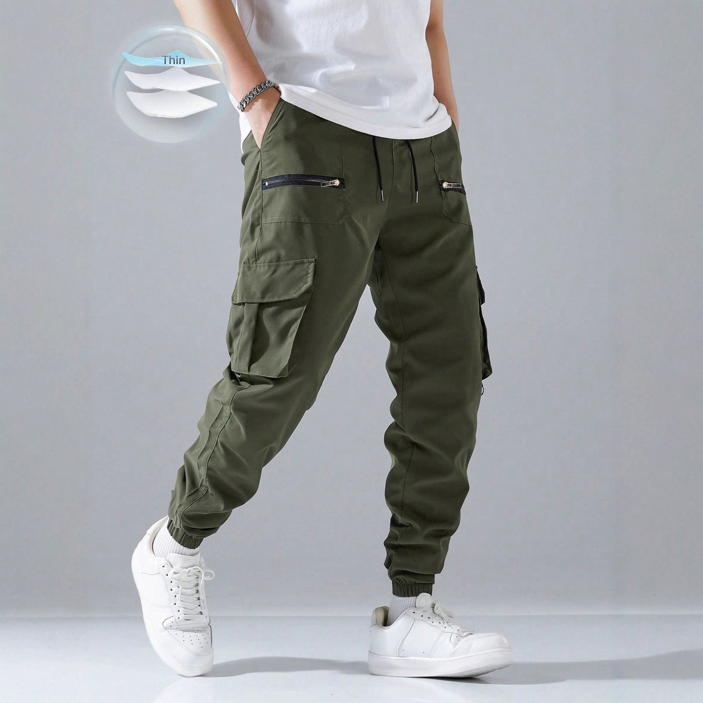 Men's ankle tied work pants