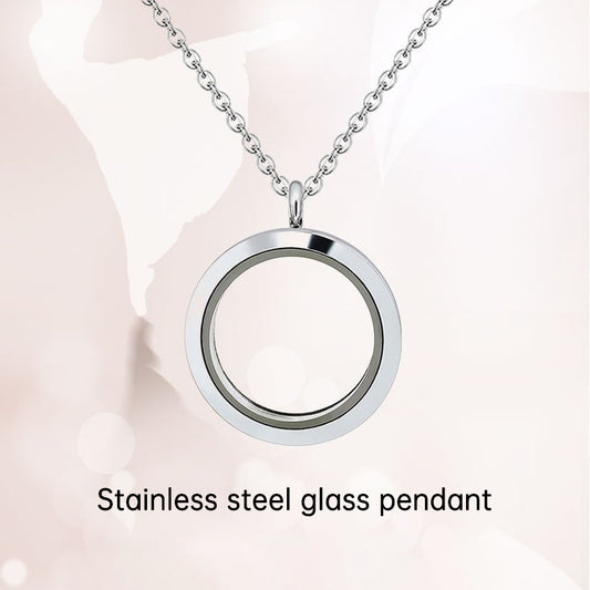 20mm/25mm/30mm Glass Floating Lockets Pendant Stainless Steel Magnetic Twist Closure Jewelry