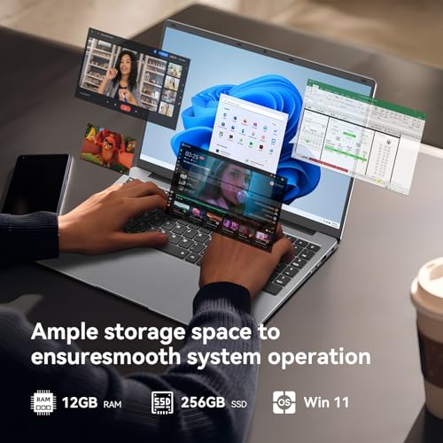15.6" Window 11 Pro Laptop with 8GB RAM, 256GB SSD, MS Office 365, 100% sRGB Display, N4000 Processor, Dual-Band Wi-Fi, Bluetooth 4.2, USB-A, HDMI, 1920x1080 FHD Display
