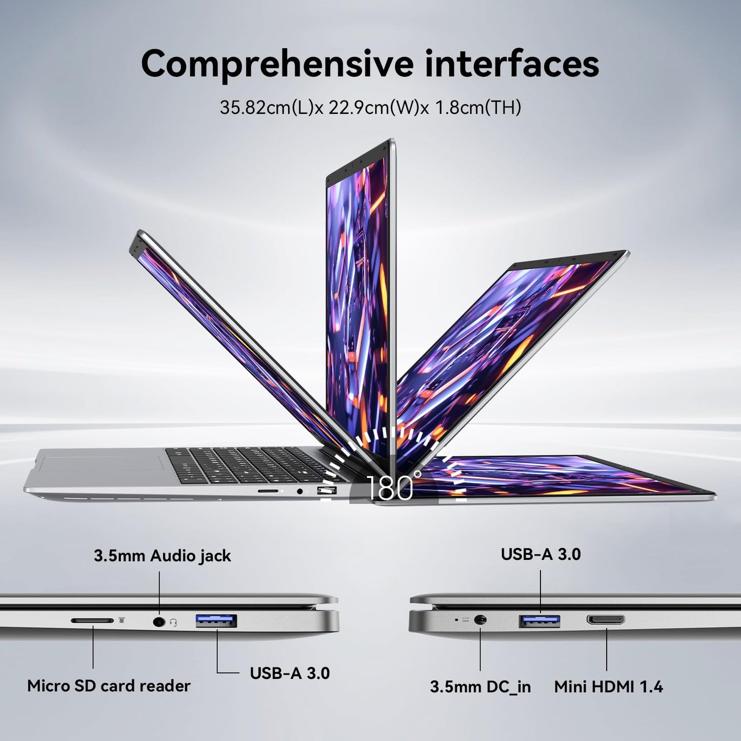 15.6" Window 11 Pro Laptop with 8GB RAM, 256GB SSD, MS Office 365, 100% sRGB Display, N4000 Processor, Dual-Band Wi-Fi, Bluetooth 4.2, USB-A, HDMI, 1920x1080 FHD Display