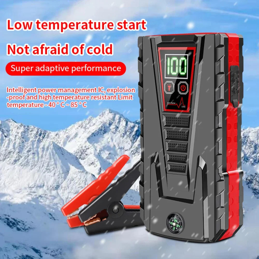 26800mAh Portable Car Jump Starter Peak 2500A Power Bank Charger 12V Auto Starting Device Petrol Diesel Car Emergency Battery