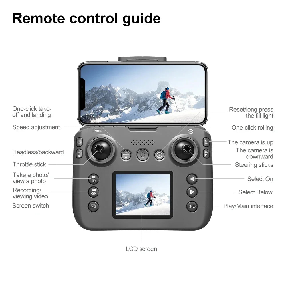 Xiaomi V666 Mini Drone 4K – 5G WiFi FPV, Obstacle Avoidance, Brushless Motor, Altitude Hold, Foldable RC Quadcopter + 3 Batteries