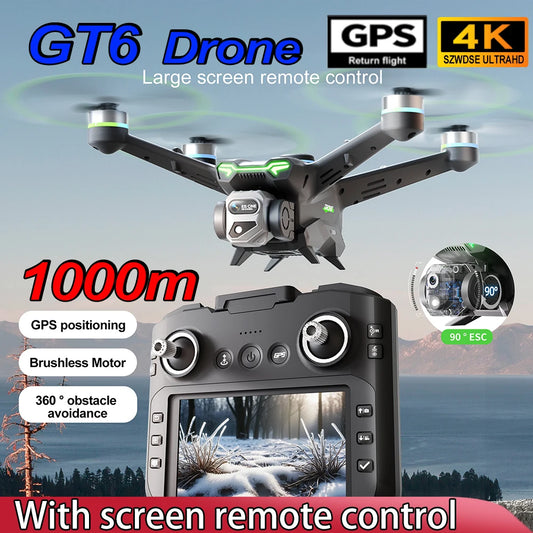 Nouveau Drone GT6 2.4G 5G GPS professionnel 4K HD, photographie aérienne, avion télécommandé, double caméra HD, jouets quadrirotor sans balais