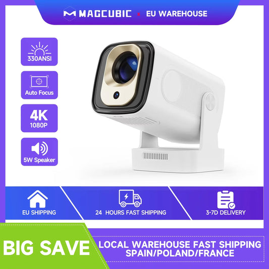 Magcubic HY310 Android 11 projecteur 4K natif 1080P mise au point automatique natif 330ANSI double Wifi BT5.4 Air souris voix maison film extérieur