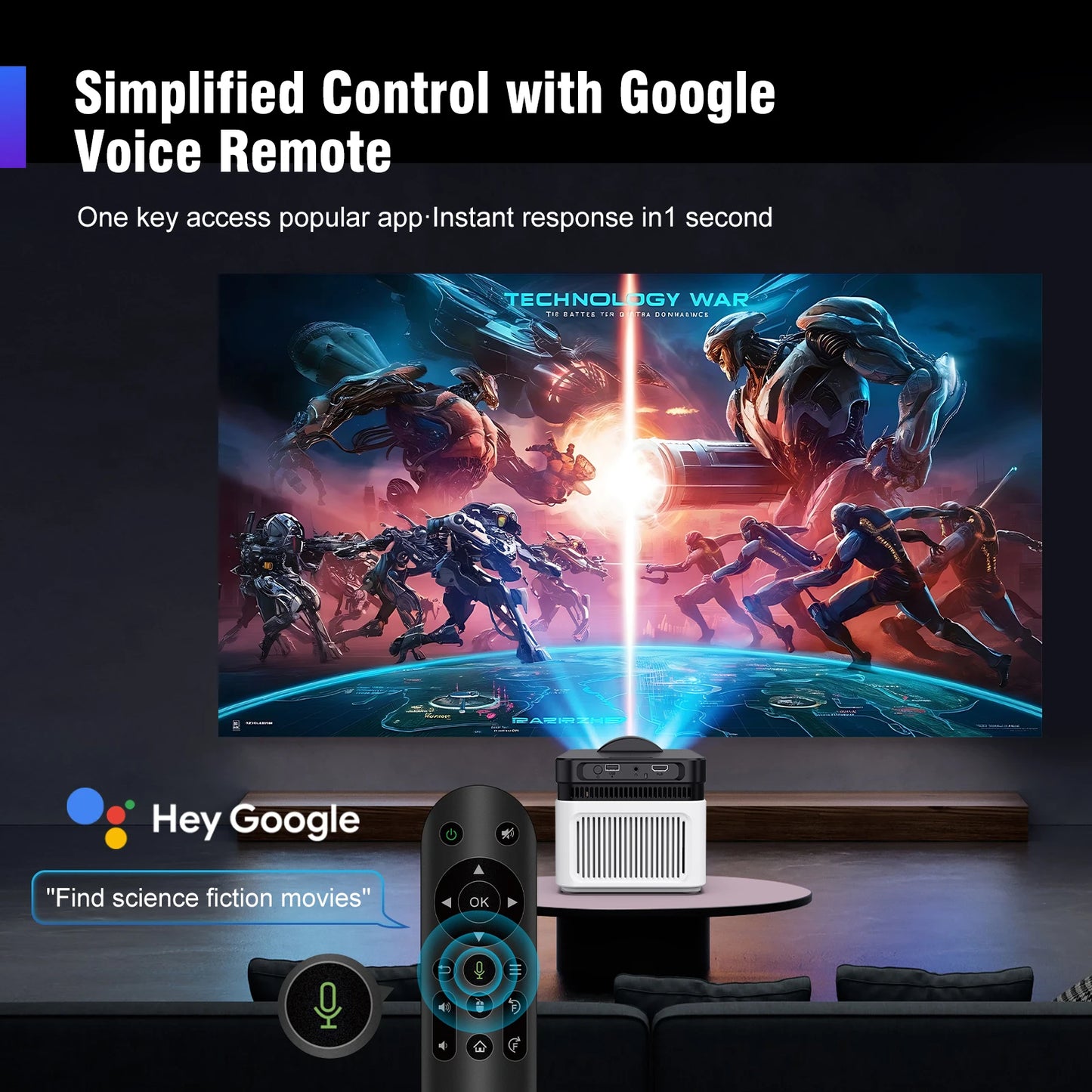 Magcubic HY450 Ultra Short Throw Projector 1080P 8K Supported | 900 ANSI Lumens | Auto Focus & Keystone | WiFi 6 BT5.4 | Allwinner H716 Smart Home Cinema