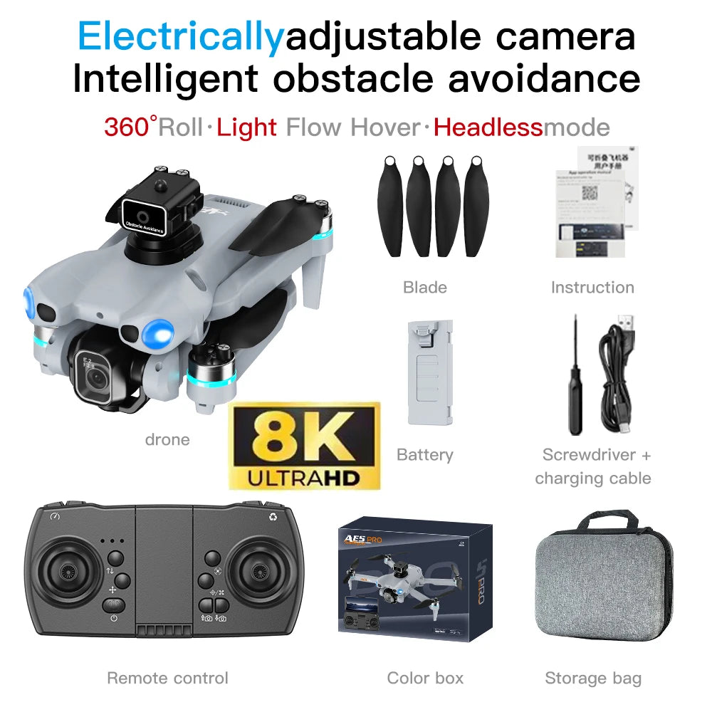 Mini Drone AE5 Pro HD – Caméra Grand Angle, Télécommande Écran 4,3”, Vol Stable & Acrobaties 360°