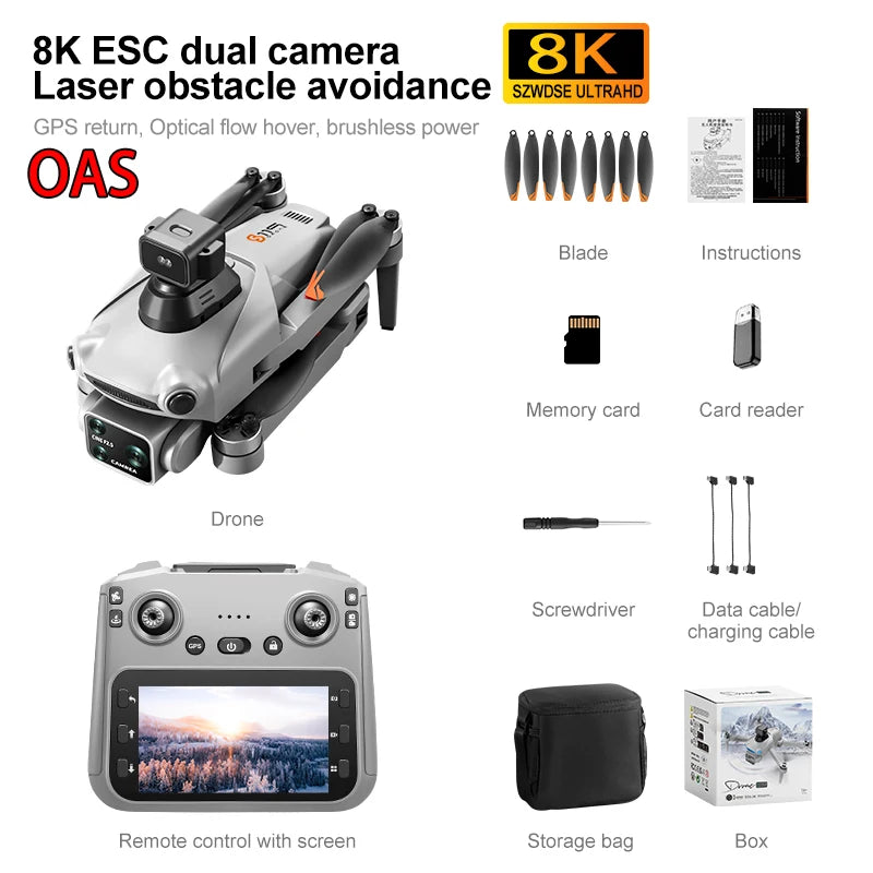 2025 nouveau Drone GPS S119 8K professionnel double caméra Dron sans brosse évitement d'obstacles WIFI FPV pliable RC quadrirotor hélicoptère