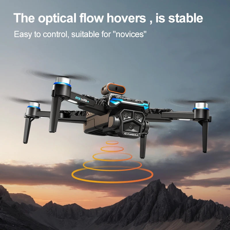 Nouveau D13 RC Drone 4K professionnel HD Triple caméra 5G WIFI FPV Dron 360 °   Jouet quadrirotor grand écran sans balais pour éviter les obstacles