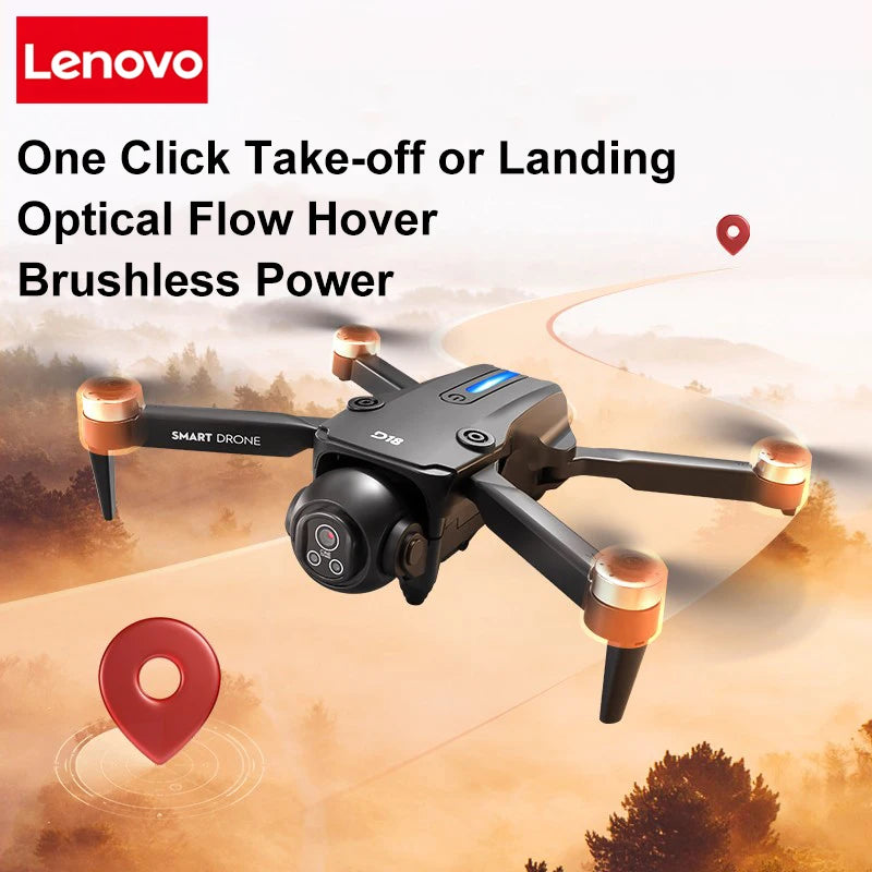 Lenovo D18 Drone 8K HD double caméra photographie aérienne évitement d'obstacles moteur sans brosse 5G WIFI GPS retour 18000m quadrirotor