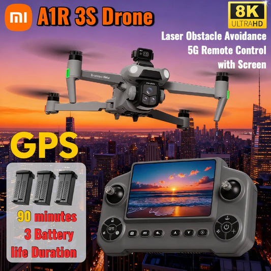 Xiaomi A1R 3S GPS Drone 8K professionnel FPV Laser sans brosse évitement d'obstacles aérien optique pliable quadrirotor Mini 4K Dron