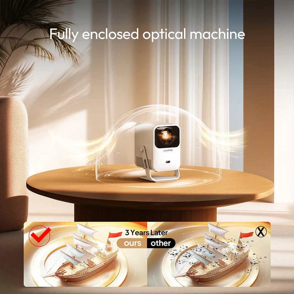 Vevshao A15 projecteur intelligent Portable Android 13 projecteur double WiFi Auto Keystone Focus projecteur de poche réunion à domicile vidéo cinéma