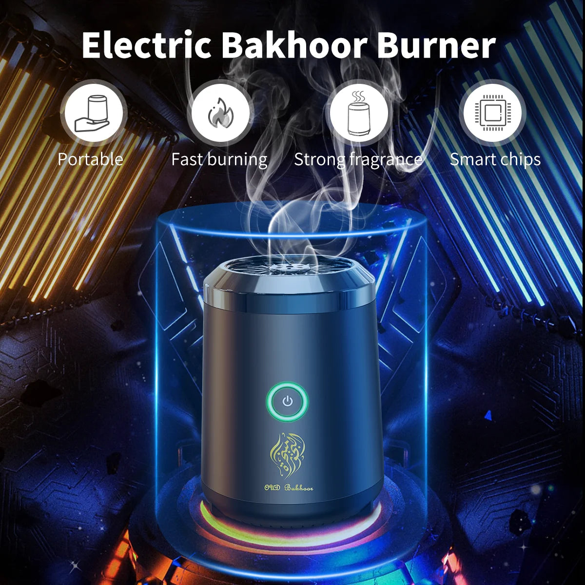 Mini brûleur d'encens électrique Portable Oud arabe Bakhoor diffuseur d'arôme arabe porte-encens Rechargeable