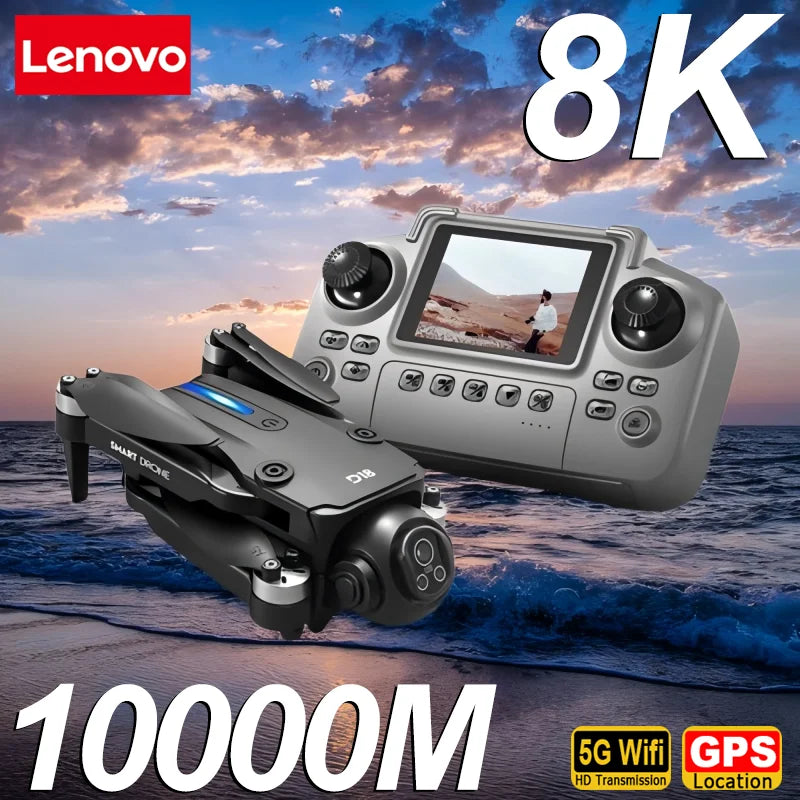 Lenovo D18 Drone 8K HD double caméra photographie aérienne évitement d'obstacles moteur sans brosse 5G WIFI GPS retour 18000m quadrirotor