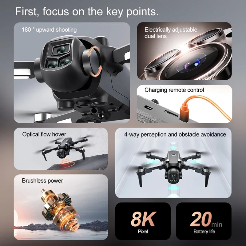 Lenovo V156 MAX Drone 8K HD 5G WIFI GPS écran RC double caméra intelligente évitement d'obstacles jouets électriques sans brosse Drone cadeau 2026