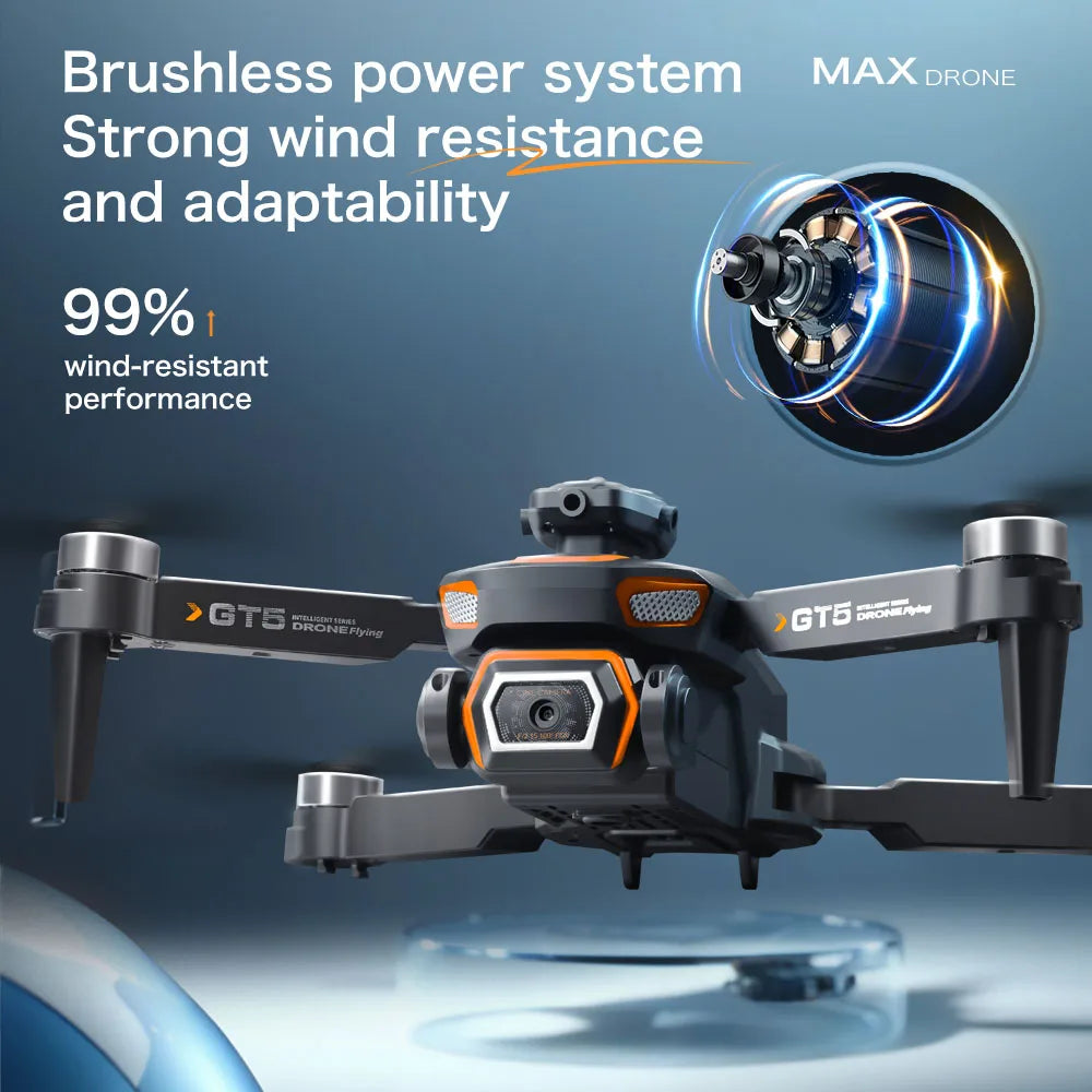 Pour Xiaomi GT5 RC Drone 4K caméra HD professionnelle WIFI FPV Dron 360 °   Jouets quadrirotor à grand écran sans balais pour éviter les obstacles