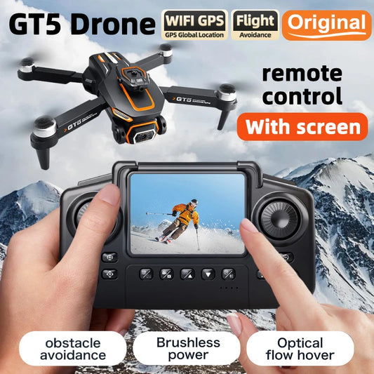 Pour Xiaomi GT5 RC Drone 4K caméra HD professionnelle WIFI FPV Dron 360 °   Jouets quadrirotor à grand écran sans balais pour éviter les obstacles