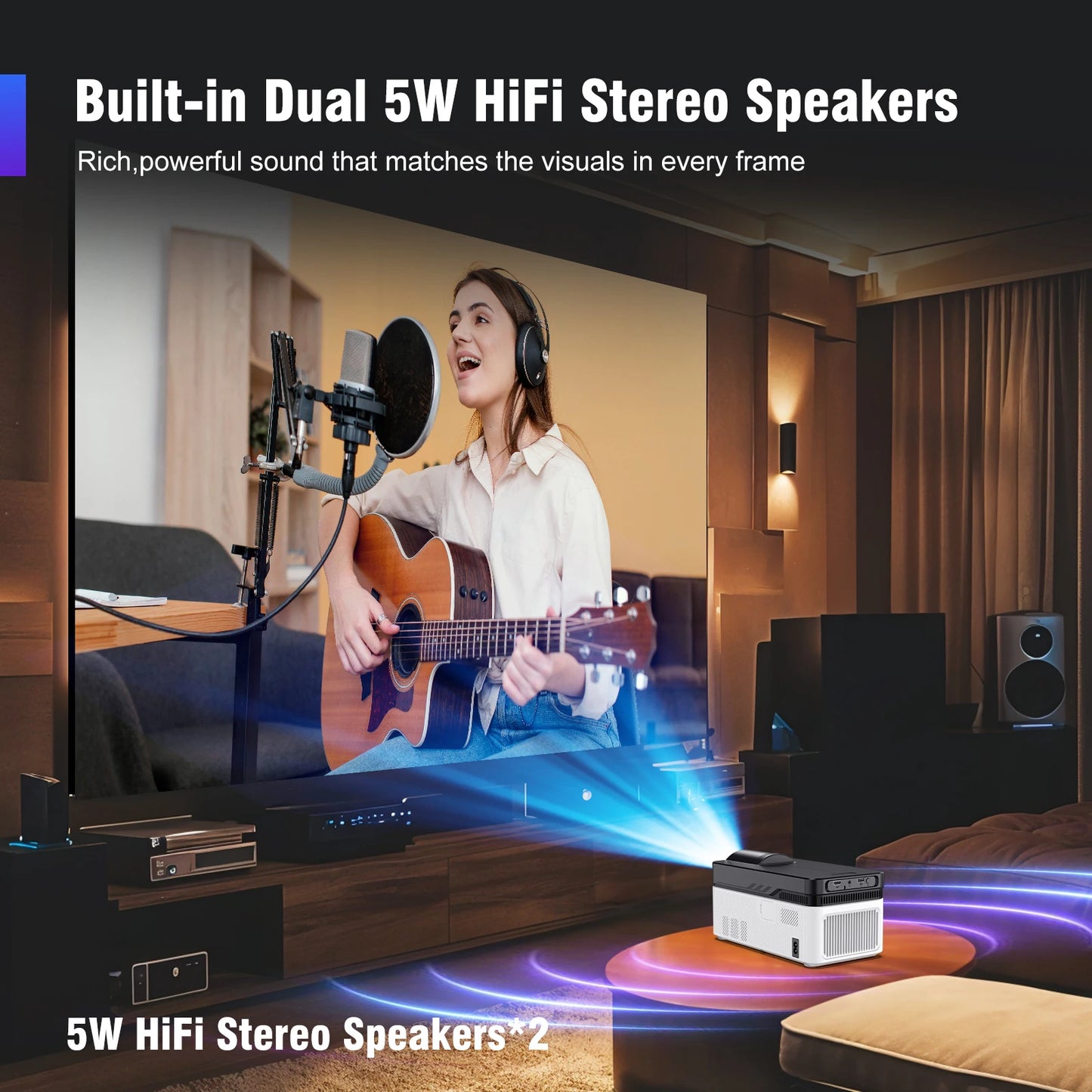 Magcubic HY450 Ultra Short Throw Projector 1080P 8K Supported | 900 ANSI Lumens | Auto Focus & Keystone | WiFi 6 BT5.4 | Allwinner H716 Smart Home Cinema