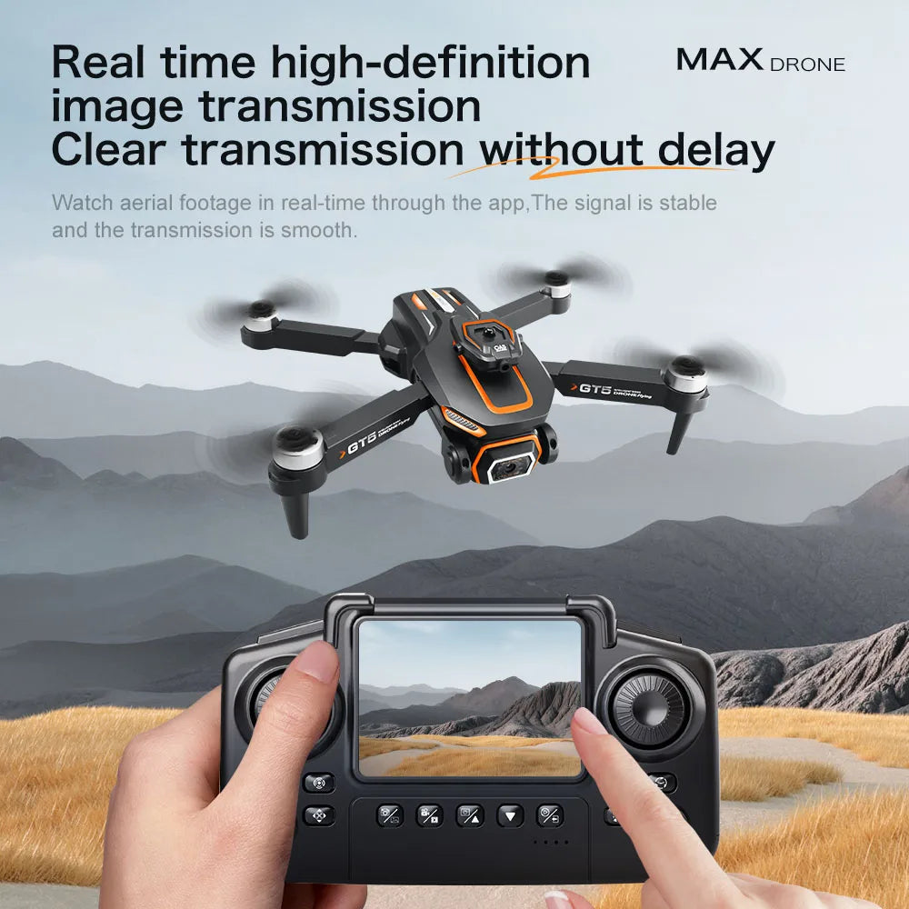 Pour Xiaomi GT5 RC Drone 4K caméra HD professionnelle WIFI FPV Dron 360 °   Jouets quadrirotor à grand écran sans balais pour éviter les obstacles