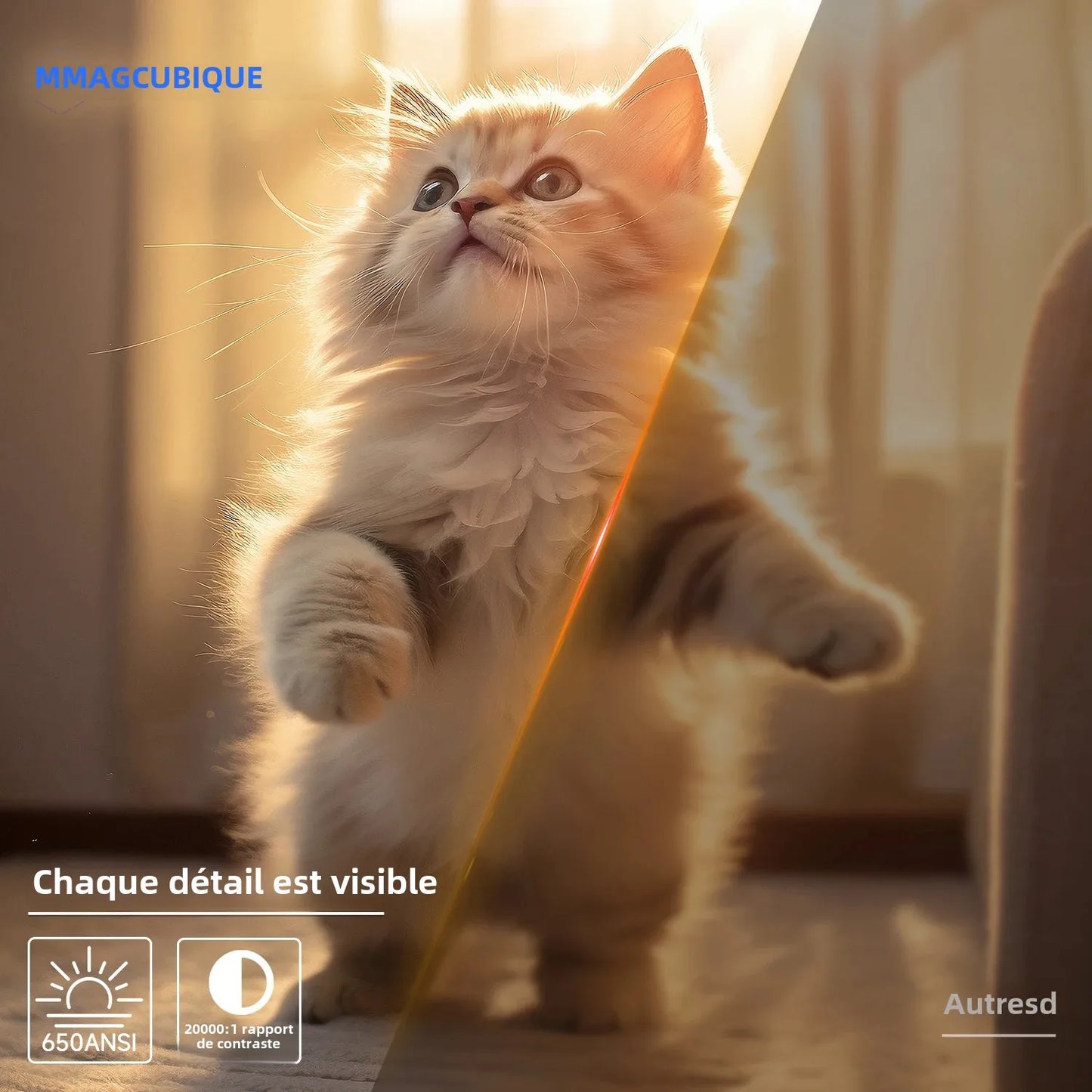 Magcubic – projecteur natif 1080P 650ANSI 8K Android14 L018, avec Correction automatique du Keystone, mise au point, Wifi6 BT5.4, film Portable pour l'extérieur