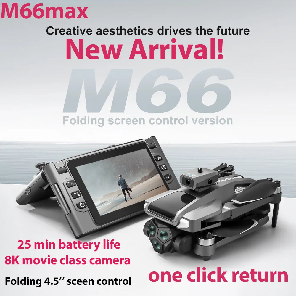 2025 nouveau Drone M66 HD télécommande pliante avec caméra et écran 5G FPV caméra quadrirotor moteur sans brosse RC quadrirotor
