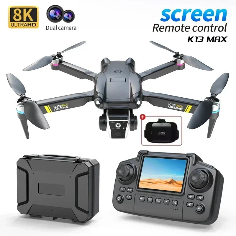 Nouveau Drone K13 MAX, caméra 8K, 5G, WiFi FPV, moteur sans balais, double caméra HD, évitement d'obstacles, quadrirotor pour photographie aérienne, cadeau