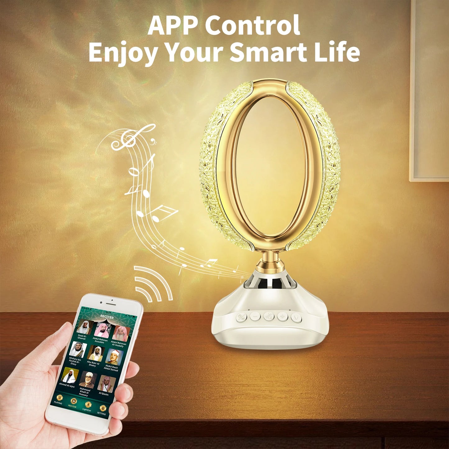 Projecan-Lampe haut-parleur Bluetooth sans fil, lecture audio MP3, cadeau musulman, apprentissage