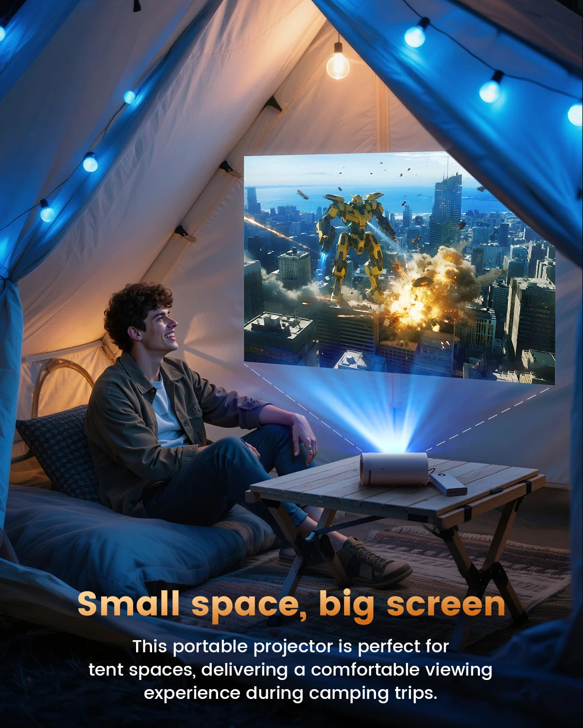 Le plus récent projecteur domestique Q8 Mini Android 13 WIFI 6 avec haut-parleurs projecteur de cinéma extérieur Portable prend en charge le chargement de la batterie externe