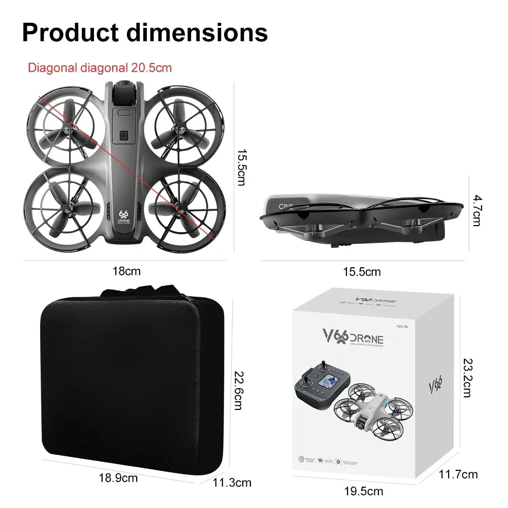 Xiaomi V666 Mini Drone 4K – 5G WiFi FPV, Obstacle Avoidance, Brushless Motor, Altitude Hold, Foldable RC Quadcopter + 3 Batteries