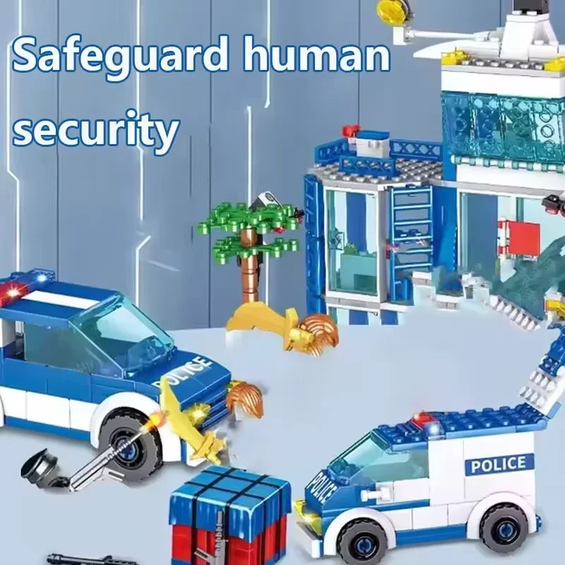 Nouveau 758 pièces ville pompier blocs de construction ensembles camion de pompier hélicoptère pompier sauvetage briques enfants éducatifs bricolage jouets cadeau