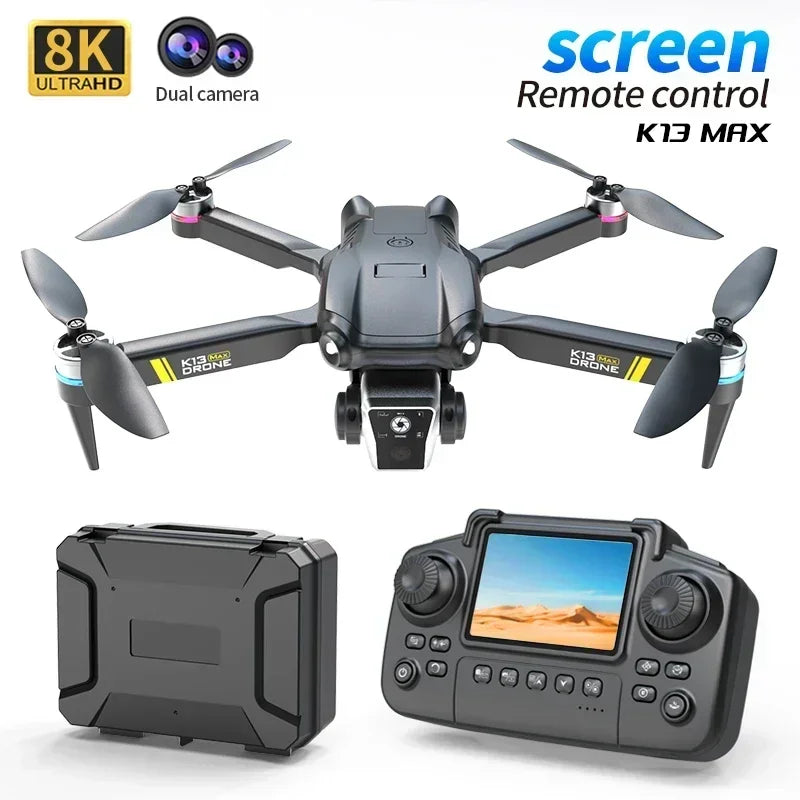 Nouveau Drone K13 MAX, caméra 8K, 5G, WiFi FPV, moteur sans balais, double caméra HD, évitement d'obstacles, quadrirotor pour photographie aérienne, cadeau