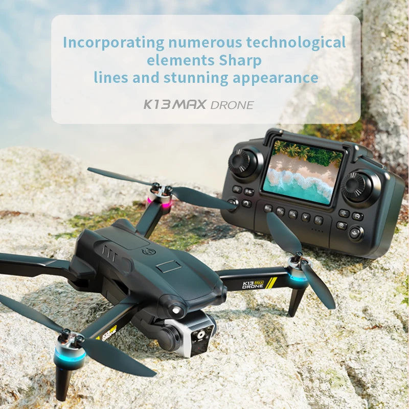 Nouveau Drone K13 MAX, caméra 8K, 5G, WiFi FPV, moteur sans balais, double caméra HD, évitement d'obstacles, quadrirotor pour photographie aérienne, cadeau