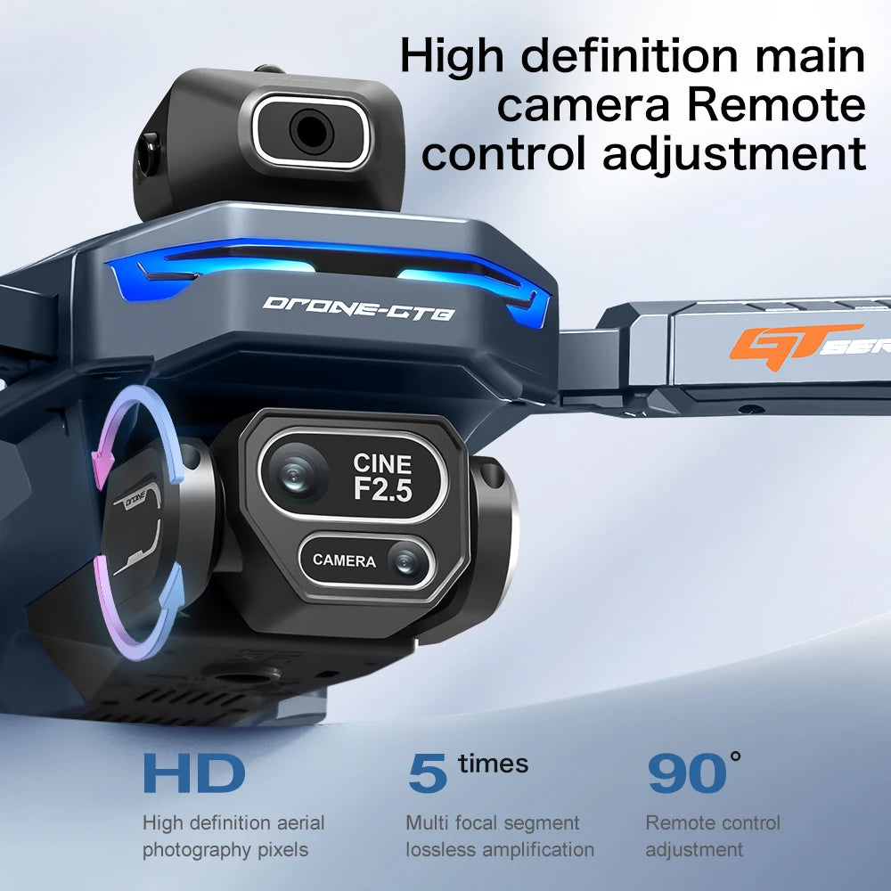 Le drone GT8 original 8K HD à double caméra aérienne, utilisant un grand écran sans brosse à quatre axes pour éviter les obstacles, Dron