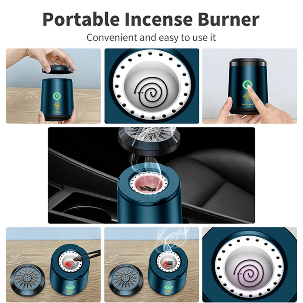 OUD Bakhoor nouveau brûleur d'encens électrique USB Bakhoor USB diffuseur d'arôme porte-encens Portable encensoir électronique musulman