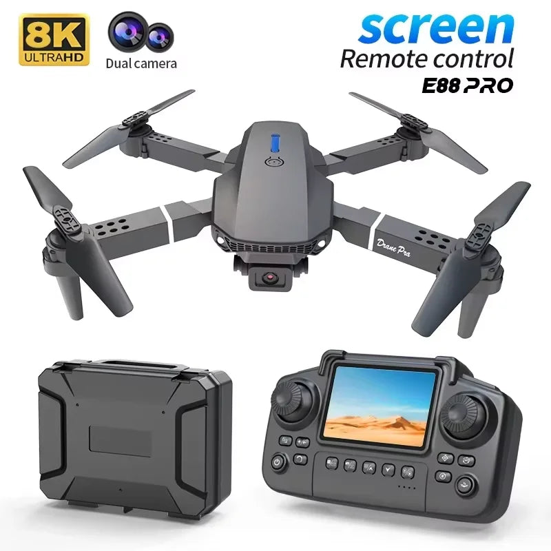 8K HD double caméra GPS évitement d'obstacles 2026 E88 Plus Mini Drones pliables moteur sans brosse RC quadrirotor jouets cadeaux pour Xiaomi