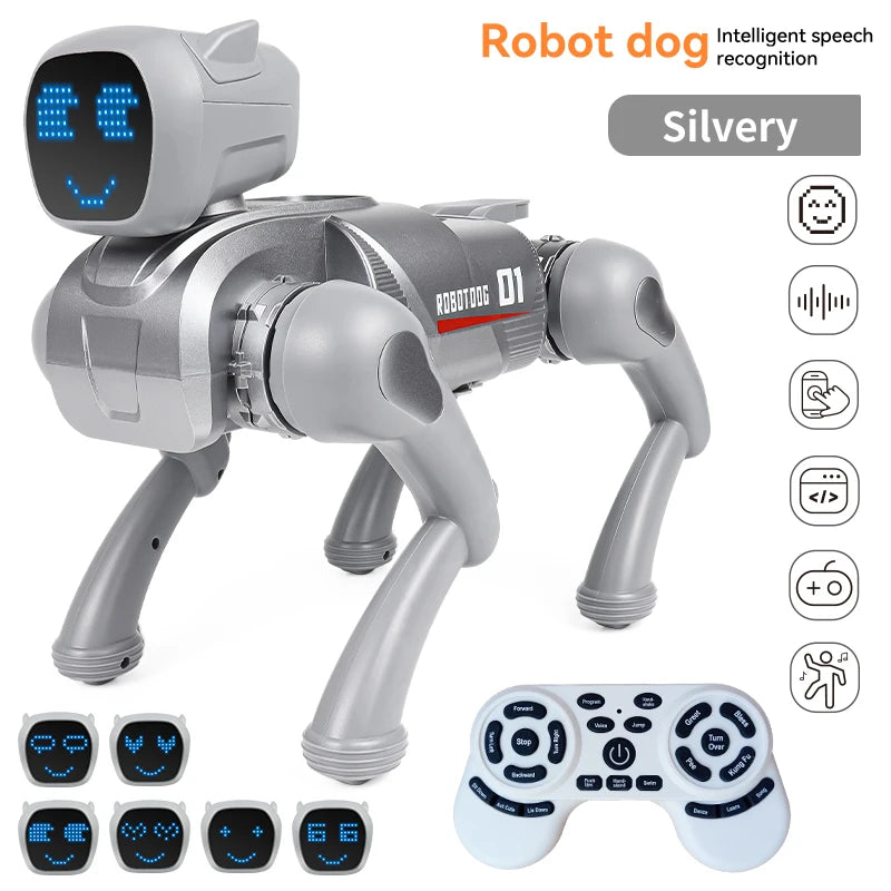 Nouveau Robot chien Intelligent avec Expression de changement multifonction RC chien mécanique jouets éducatifs bionique Robot Intelligent jouets cadeaux