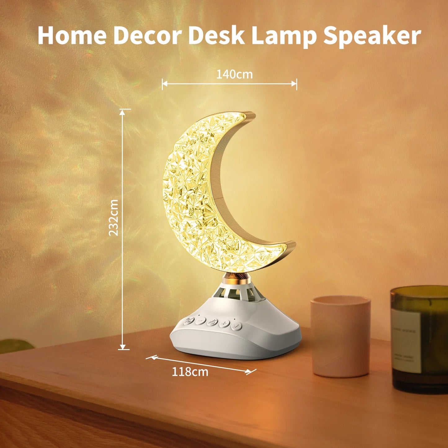 Lampe de table LED avec lecteur Bluetooth, veilleuse, lumière blanche chaude, salon