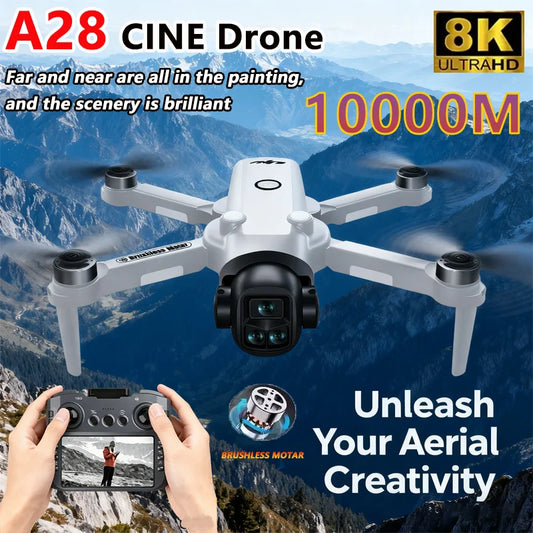 Nouveau Drone A28 PRO 8K HD, moteur Intelligent sans balais pour éviter les obstacles, avec écran, télécommande, 2.4GHz, jouet RC, cadeau pour adultes