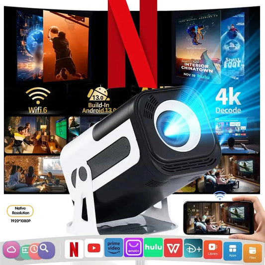 DEYSINN 4K Android 13 projecteur natif 1080P 390ANSI HY320 double Wifi6 BT5.0 1920*1080P cinéma projecteur portable amélioré HY300