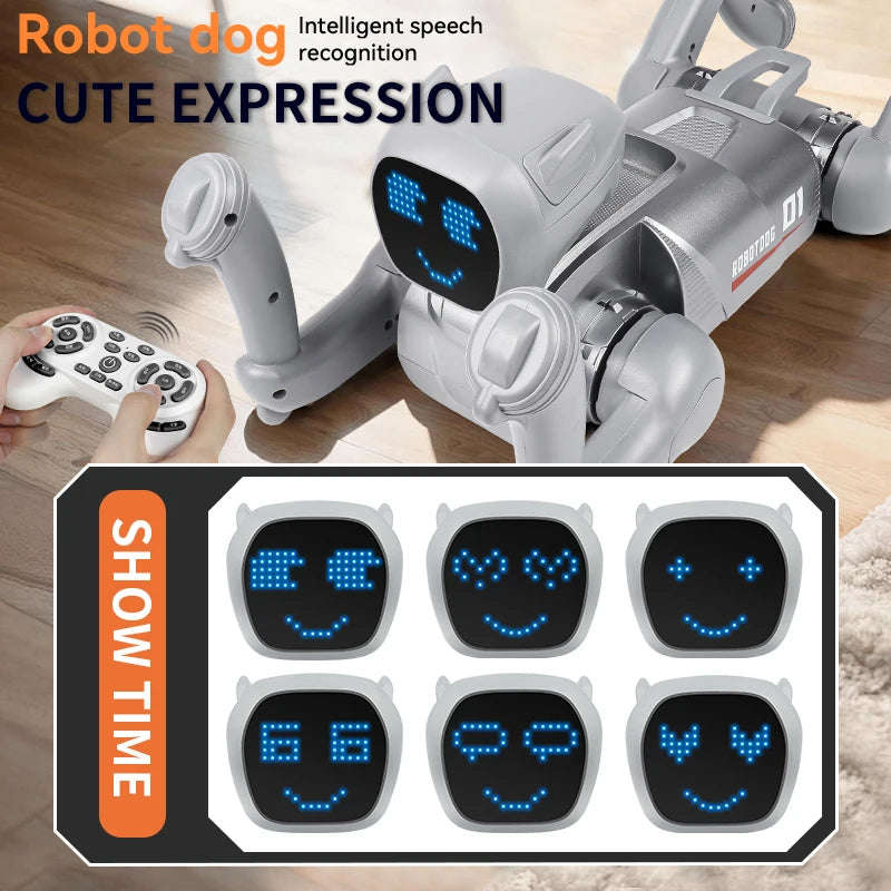 Nouveau Robot chien Intelligent avec Expression de changement multifonction RC chien mécanique jouets éducatifs bionique Robot Intelligent jouets cadeaux